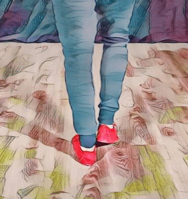 Ноги в красных туфлях выполняют шаг «tap».